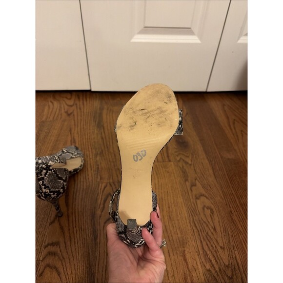 Nine West Snake Print Open Toe High Heel Shoes Size 8.5 - Picture 5 of 5